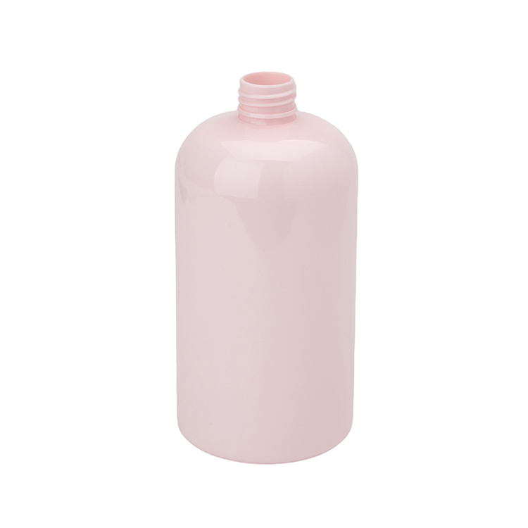 pink plastic round bottles